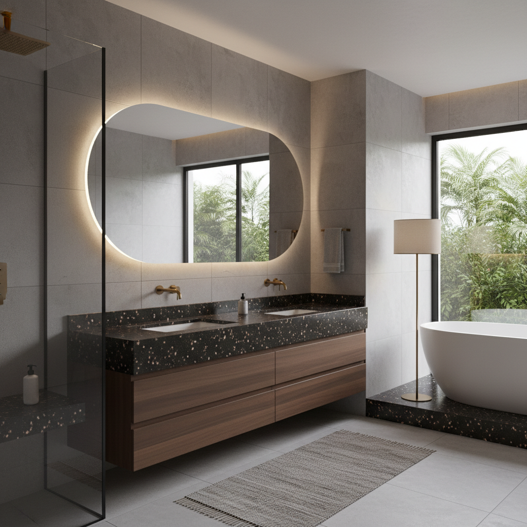 Bathroom Design – Featuring Black Galaxy Granite