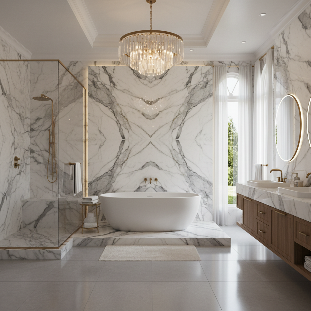 Bathroom Design – Featuring Calacatta Borghini Marble