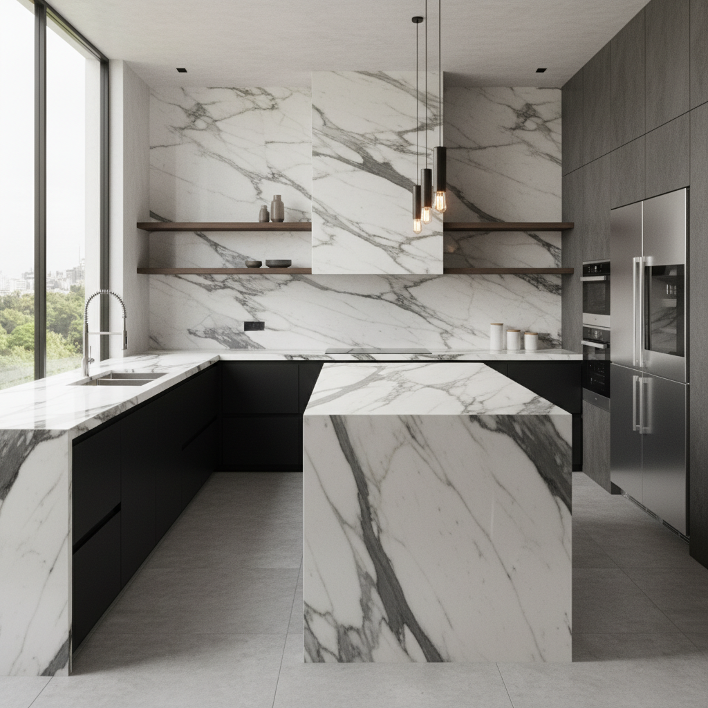Kitchen Design – Featuring Silver Wave Marble