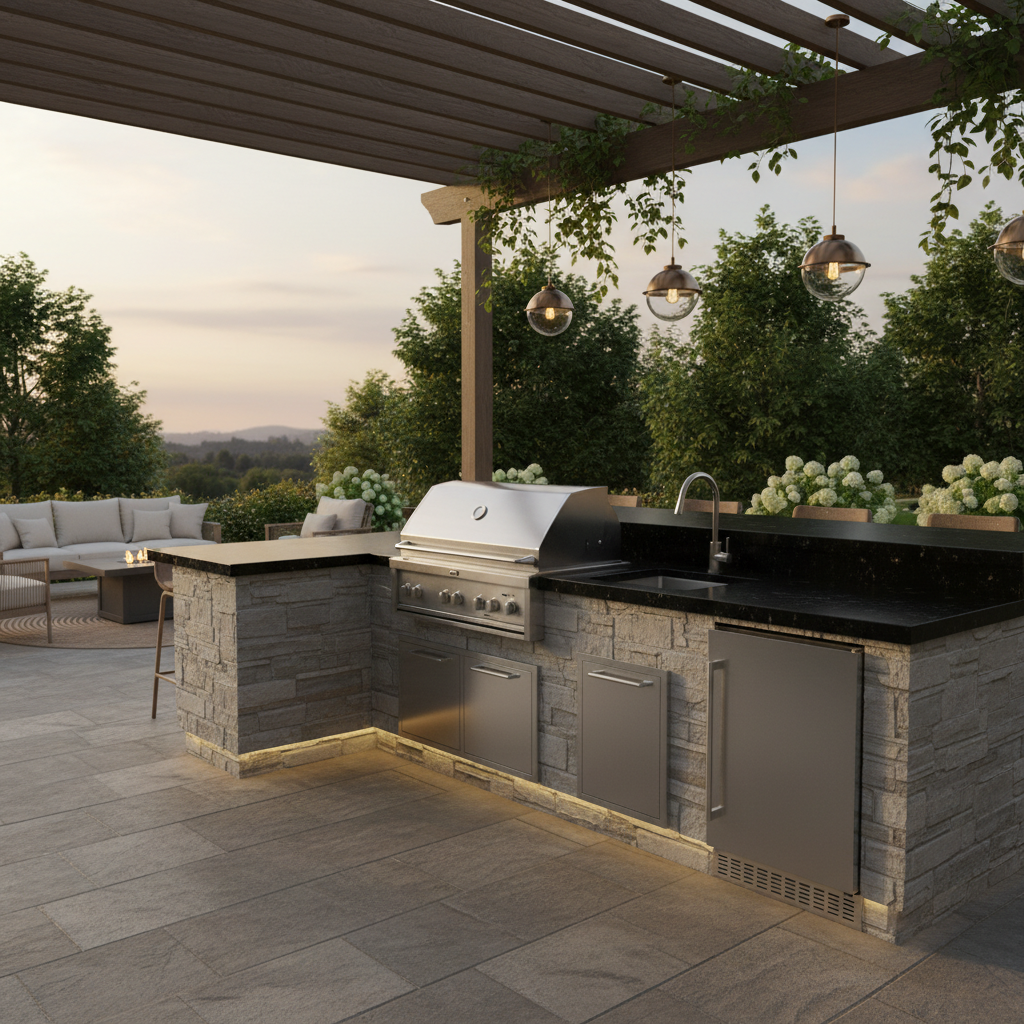 Outdoor Kitchen Design – Featuring Absolute Black Granite